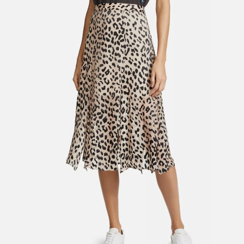 Alice + Olivia Athena Leopard Midi Skirt, Size 2